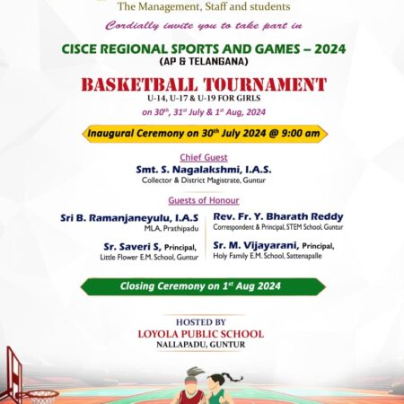 CISCE REGIONAL SPORTS AND GAMES – 2024 (AP & TELANGANA)